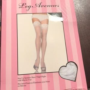 Leg Avenue thigh highs, White